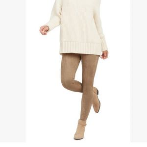 SPANX FAUX SUEDE LEGGING CAMEL NWT SZ SMALL
